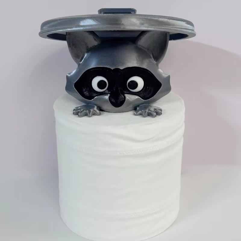 Home Decor Bathroom Ideas - Cute Raccoon Toilet Paper Holder Playful