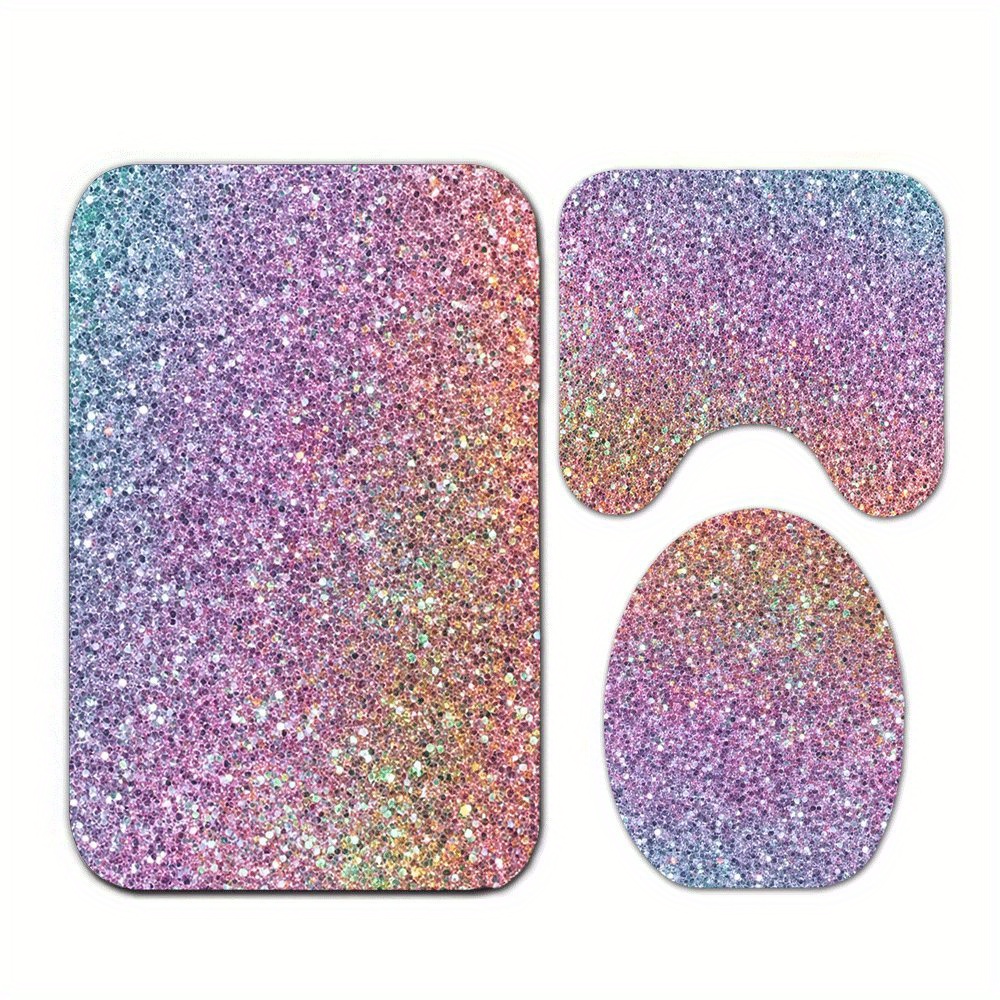 Home Made Bathroom Vanity - Luxury Glitter Bath Mat Set for