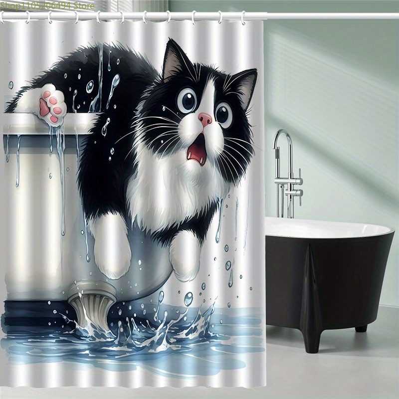 Home Decor Bathroom Ideas - Funny Cat Jumping from Bathtub Shower