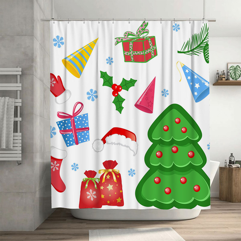 Home Decor Bathroom Ideas - TU Shower Curtain Christmas Forest Deer