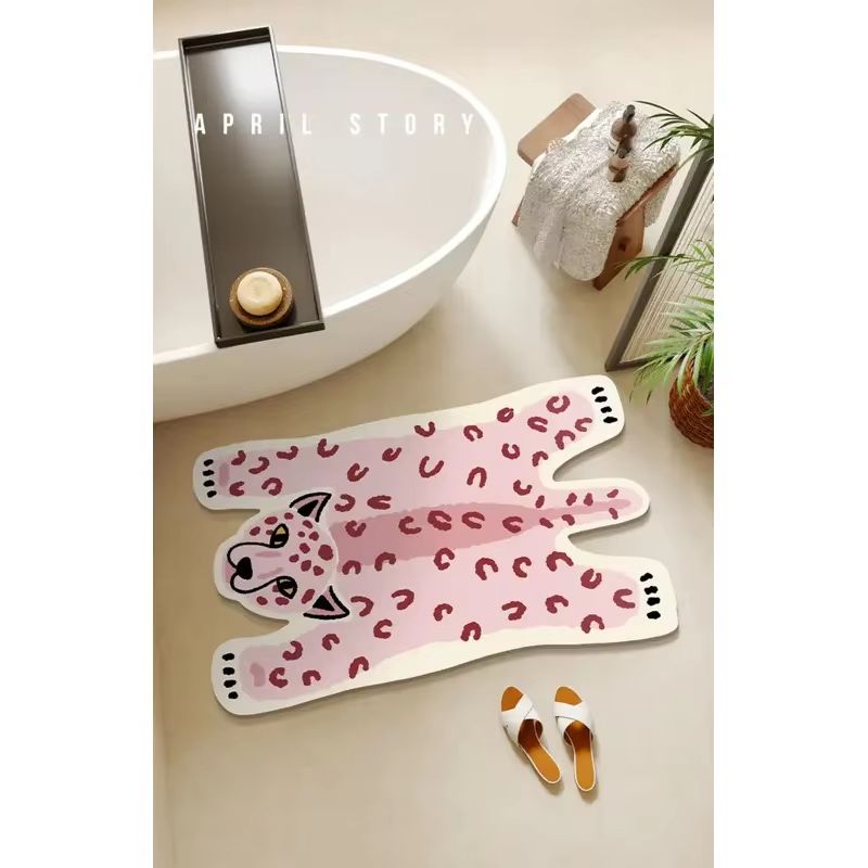 Home Made Bathroom Vanity - VIKAMA Ins Light Pink Leopard Bath