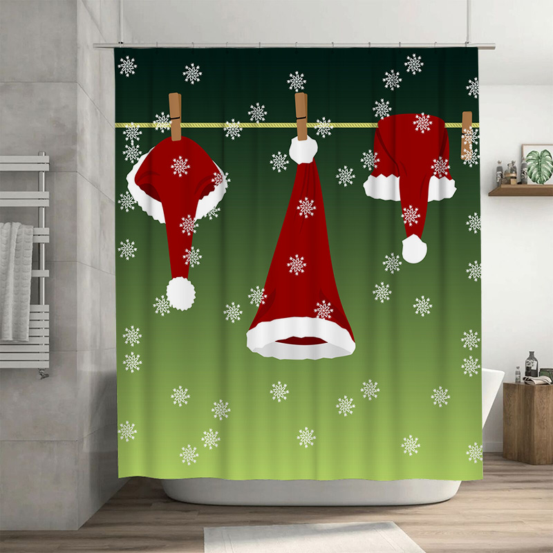 Home Decor Bathroom Ideas - TU Festive Christmas Shower Curtain Red