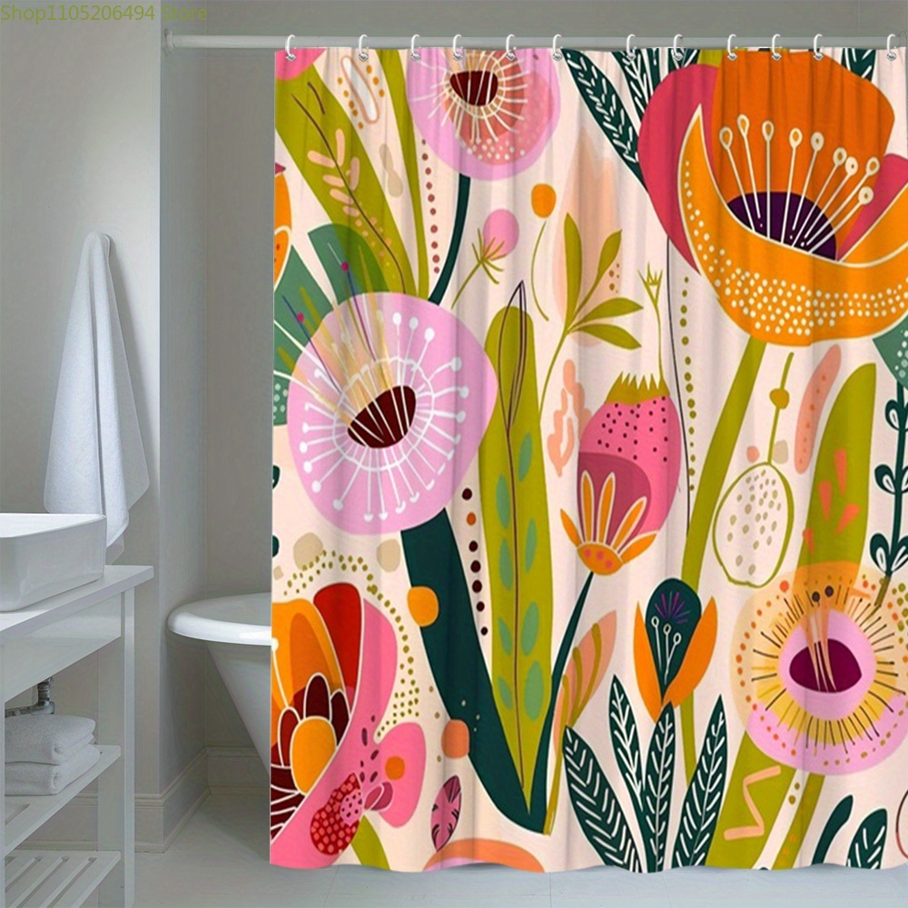 Vibrant Floral Pattern Shower  - огляд і ціна Home Decor Bathroom Ideas