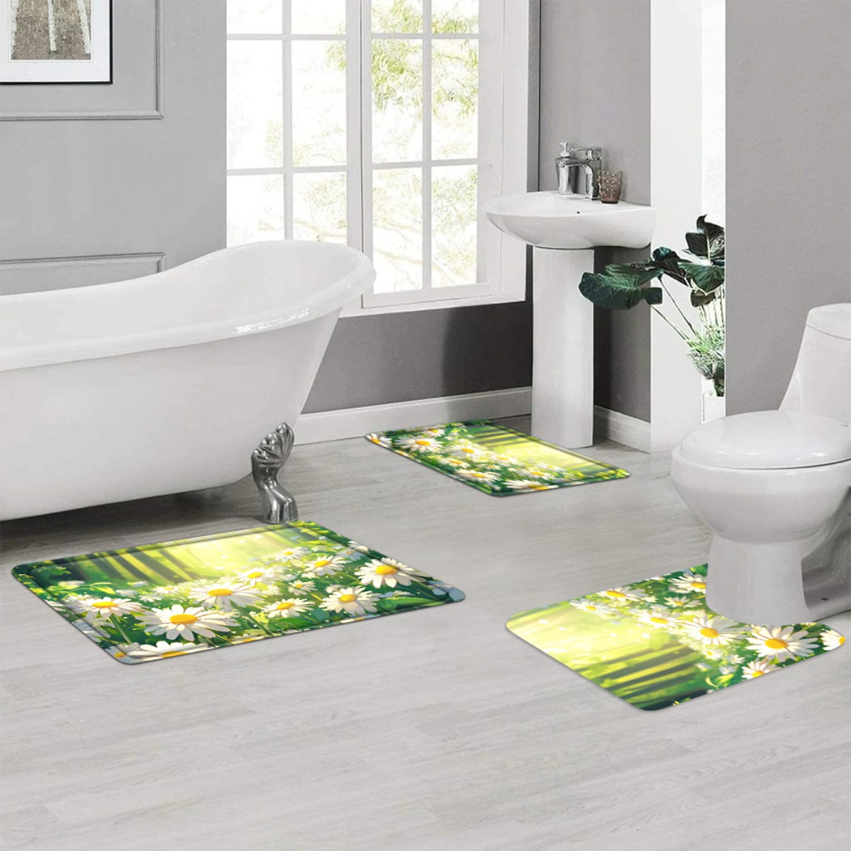 Daisy Floral Bath Mat Set Bath - огляд і ціна Home Made Bathroom Vanity