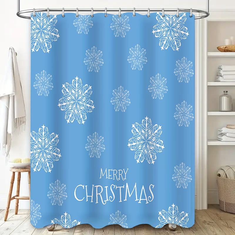 Christmas Shower Curtain Snowf - огляд і ціна Home Decor Bathroom Ideas