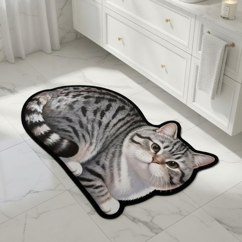 Diatomite Bath Mat Lovely Cat  - огляд і ціна Home Decor Bathroom Ideas