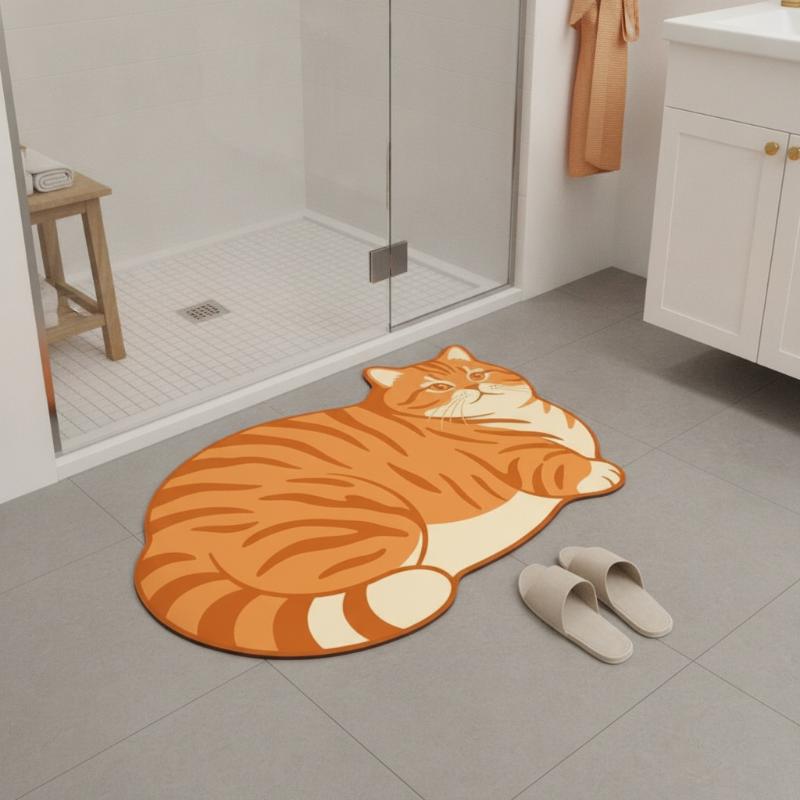 Diatomite Bath Mat Lovely Cat  - огляд і ціна Home Decor Bathroom Ideas