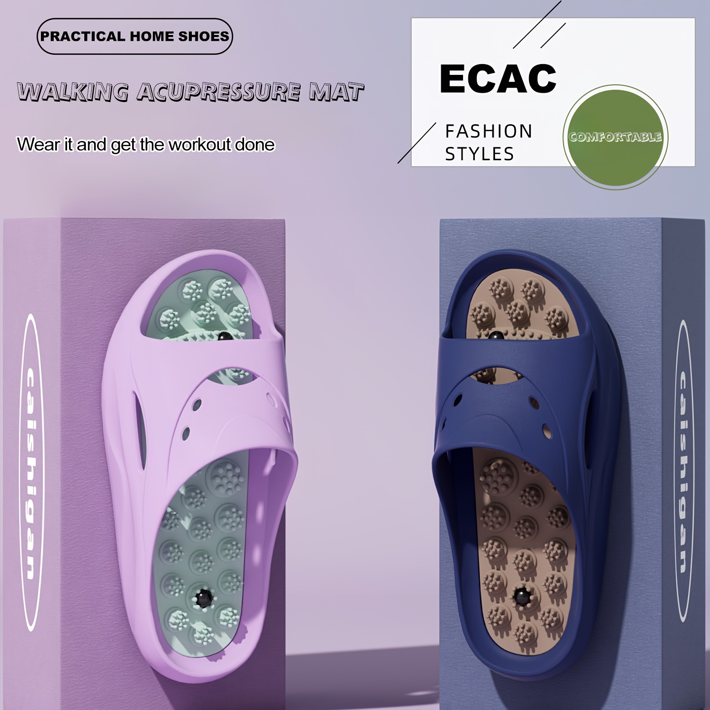 Women Men EVA Massage Slippers - огляд і ціна Home Bathroom Size