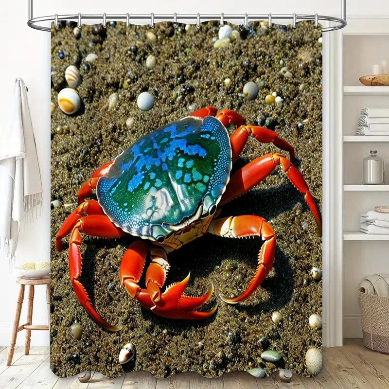 3D Printed Shower Curtain Blue - огляд і ціна Home Decor Bathroom Ideas