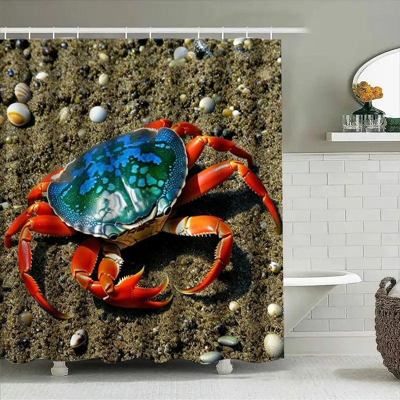 3D Printed Shower Curtain Blue - огляд і ціна Home Decor Bathroom Ideas