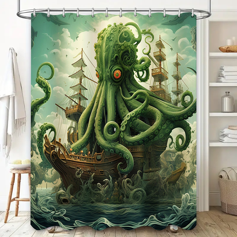 Octopus Ship Shower Curtain Su - огляд і ціна Home Decor Bathroom Ideas