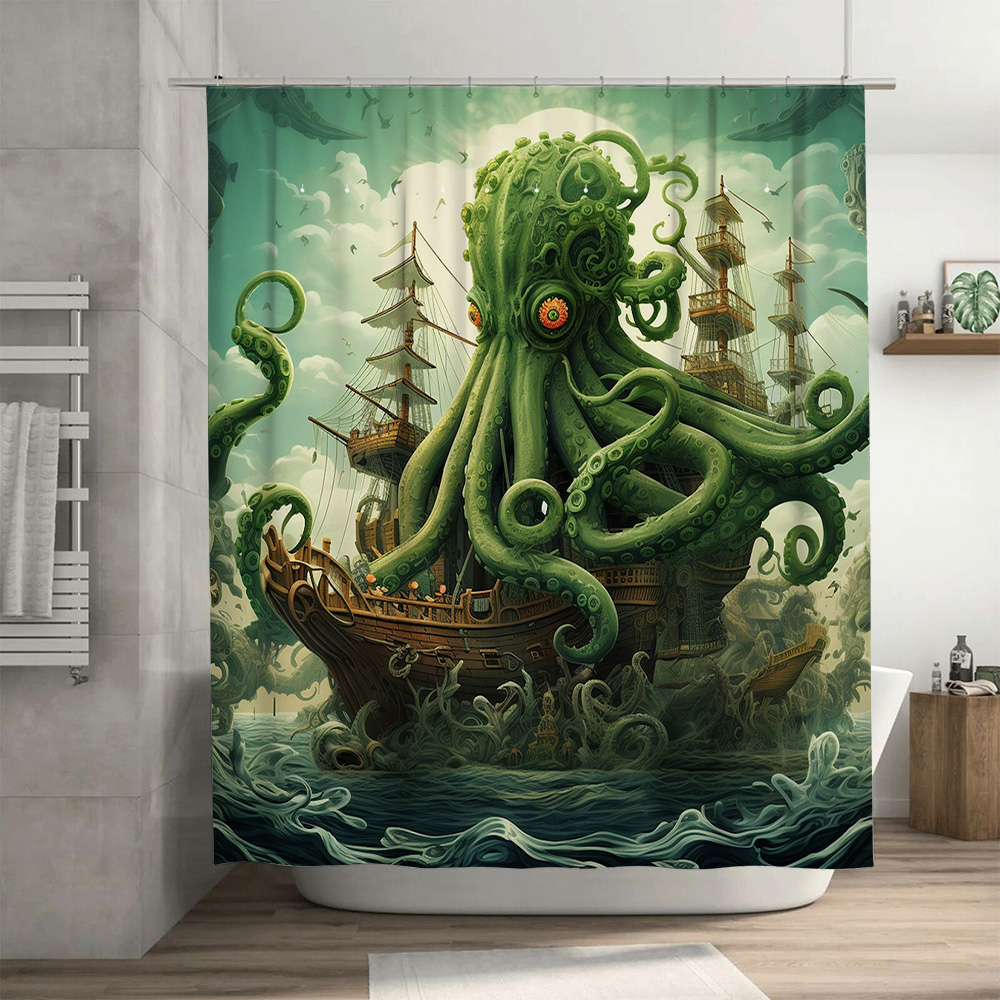 Octopus Ship Shower Curtain Su - огляд і ціна Home Decor Bathroom Ideas