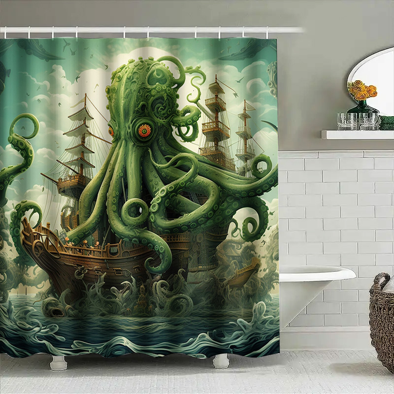 Octopus Ship Shower Curtain Su - огляд і ціна Home Decor Bathroom Ideas