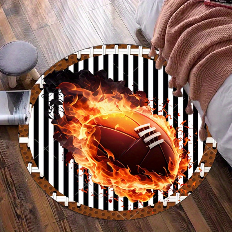 Flaming Football Round Rug for - огляд і ціна Home Decor Bathroom Ideas