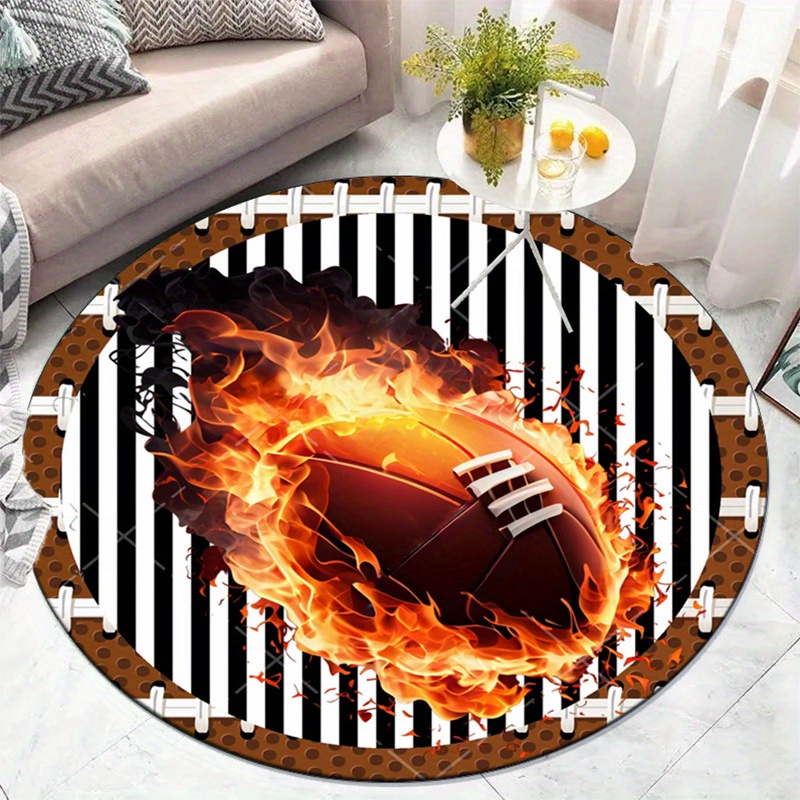 Flaming Football Round Rug for - огляд і ціна Home Decor Bathroom Ideas