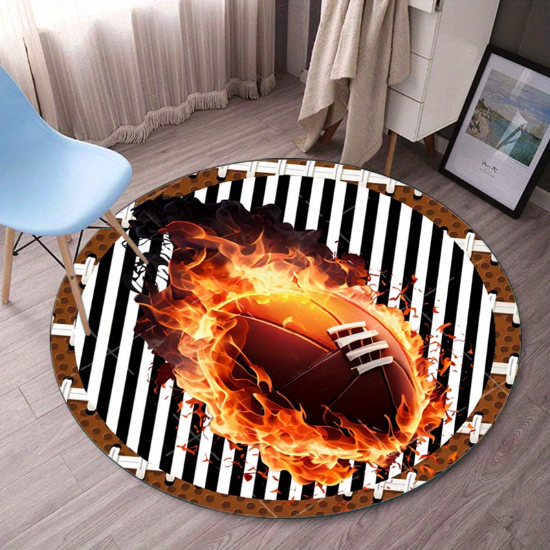 Flaming Football Round Rug for - огляд і ціна Home Decor Bathroom Ideas