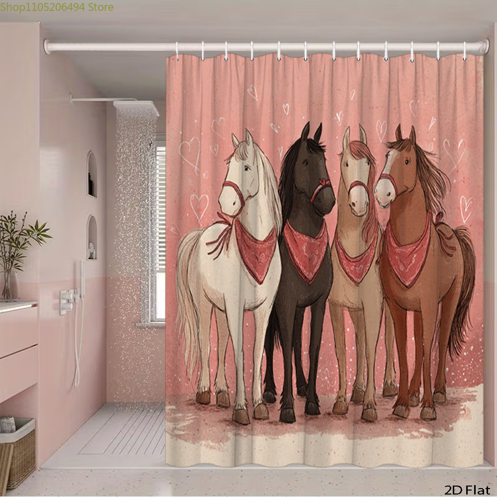 Cute Horses Shower Curtain, Ca - огляд і ціна Home Decor Bathroom Ideas